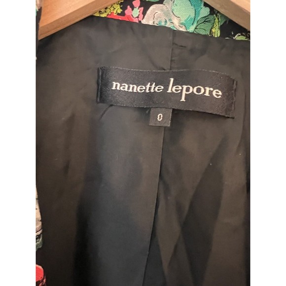 NANETTE LEPORE 0 floral zip front blazer jacket - Picture 4 of 6